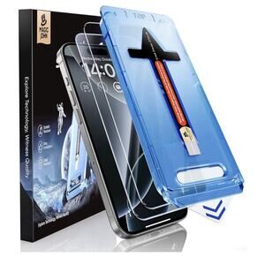 MAGIC JOHN 2 Pack for iPhone 16 Pro Max Plus tempered Glass Screen Protector